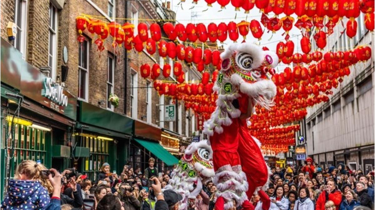 A dragon at a Chinese New Year parade