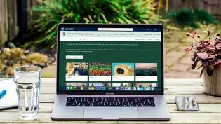 Laptop showing Sustainable Living in Edinburgh website