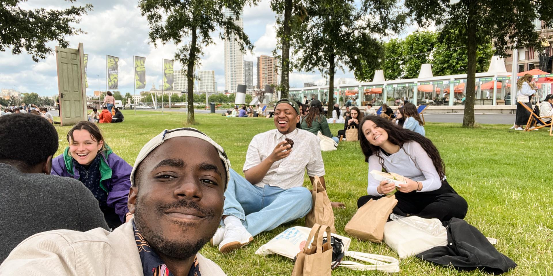 Student with friends at summer school