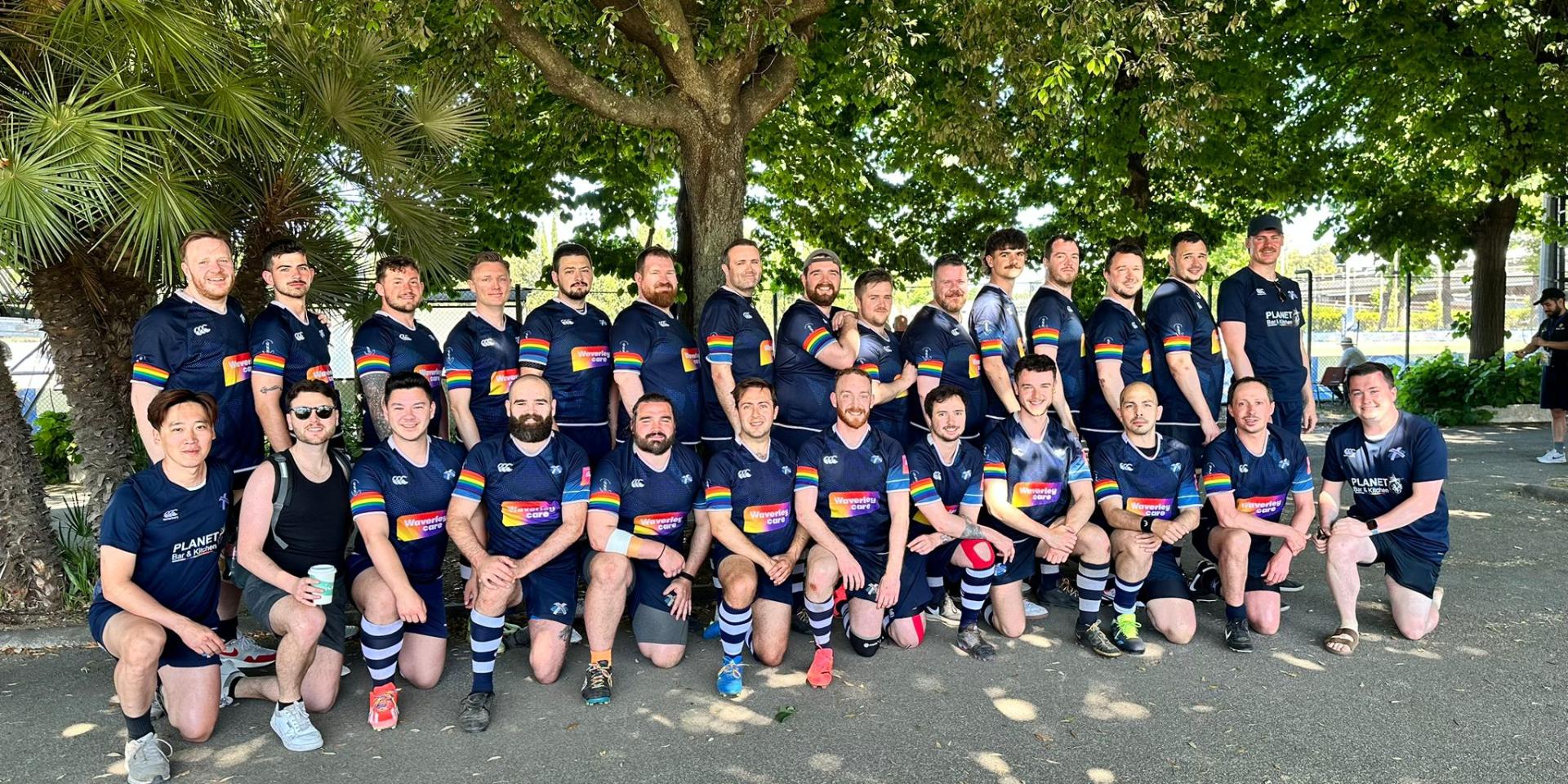 Rugby Team kneeling