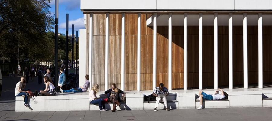 Students outside the Informatics forum