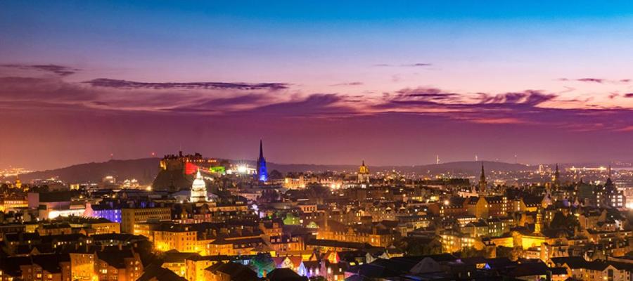 Edinburgh skyline at dusk