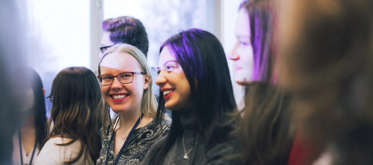 Two students smiling at Student Congress