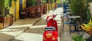 a red vespa