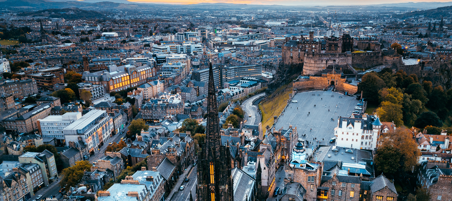 Ariel image of city of Edinburgh