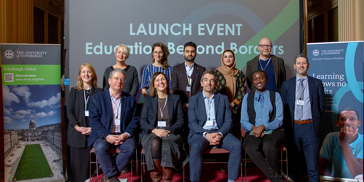 Group photo with EBB representatives and event panelists. 