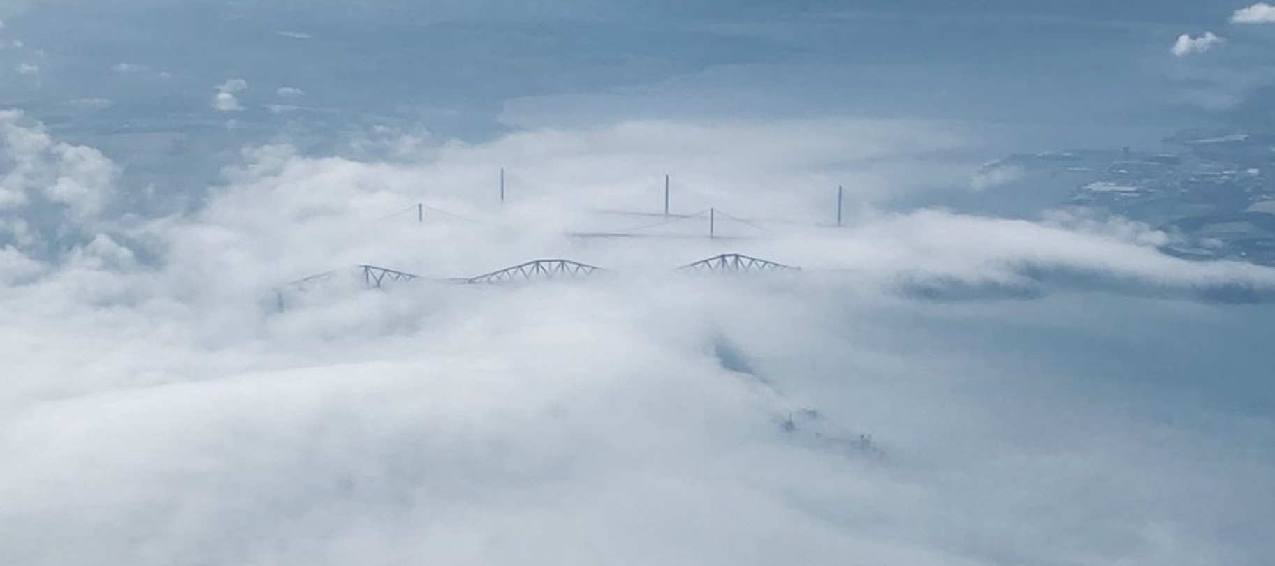 Aerial shot of Forth Bridges