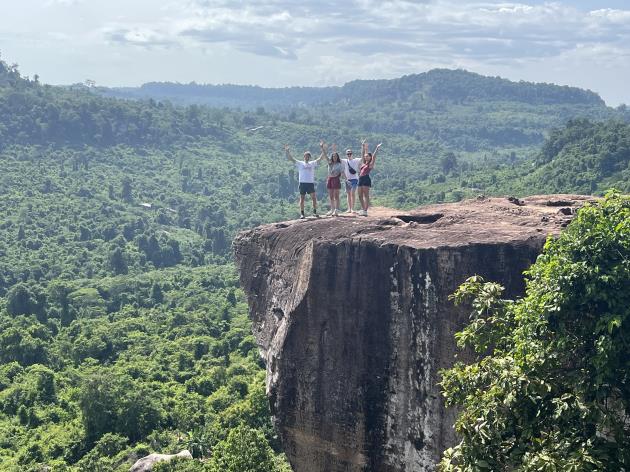 Students on a a hike